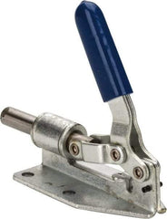 Gibraltar - 300 Lb Load Capacity, Flanged Base, Carbon Steel, Standard Straight Line Action Clamp - 0.2" Mounting Hole Diam, 1/2" Plunger Diam, Straight Handle - All Tool & Supply