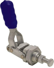 Gibraltar - 200 Lb Load Capacity, Flush Base, Carbon Steel, Standard Straight Line Action Clamp - 5/8" Mounting Hole Diam, 0.38" Plunger Diam, Straight Handle - All Tool & Supply