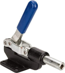 Gibraltar - 800 Lb Load Capacity, Flanged Base, Carbon Steel, Standard Straight Line Action Clamp - 4 Mounting Holes, 0.38" Mounting Hole Diam, 0.62" Plunger Diam, Whale Tail Handle - All Tool & Supply