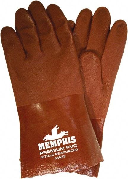 MCR Safety - Size S Rubber General Protection Work Gloves - For General Purpose, Gauntlet Cuff, Reddish Brown, Paired - All Tool & Supply