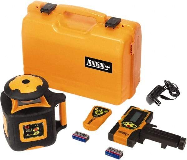 Johnson Level & Tool - 2,000' (Exterior) Measuring Range, 1/16" at 100' Accuracy, Self-Leveling Rotary Laser - 700 RPM, 1 Beam, NiMH Battery Included - All Tool & Supply