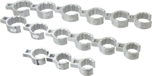 Proto - 15 Piece 1/2" Drive Flare Nut Crowfoot Wrench Set - 1-1/8 to 2", with Clip Rail - All Tool & Supply