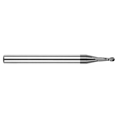 ‎0.03″ Dia. × 1/8″ Shank × 0.09″ DOC × 1-1/2″ OAL, Carbide DLC, Stub|Standard , 2 Flute, Ballnose End Mill - Exact Industrial Supply