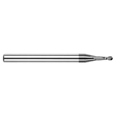 ‎0.03″ Dia. × 1/8″ Shank × 0.09″ DOC × 1-1/2″ OAL, Carbide DLC, Stub|Standard , 2 Flute, Ballnose End Mill - Exact Industrial Supply