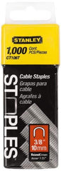 Stanley - 5/16" Wide Galvanized Steel Cable Staples - 3/8" Leg Length - All Tool & Supply