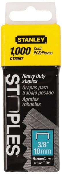 Stanley - 5/16" Wide Galvanized Steel Cable Staples - 3/8" Leg Length - All Tool & Supply