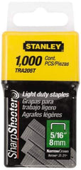 Stanley - 7/16" Wide Galvanized Steel Light Duty Staples - 5/16" Leg Length - All Tool & Supply