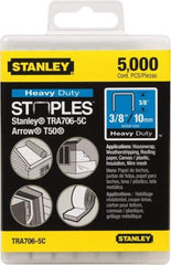 Stanley - 27/64" Wide Galvanized Steel Heavy Duty Power Crown Staples - 3/8" Leg Length - All Tool & Supply