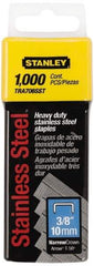 Stanley - 27/64" Wide Stainless Steel Narrow Crown Staples - 3/8" Leg Length - All Tool & Supply