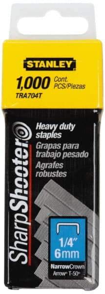 Stanley - 27/64" Wide Galvanized Steel Heavy Duty Power Crown Staples - 1/4" Leg Length - All Tool & Supply