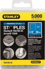 Stanley - 27/64" Wide Galvanized Steel Heavy Duty Power Crown Staples - 1/2" Leg Length - All Tool & Supply