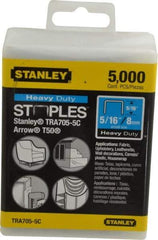 Stanley - 27/64" Wide Galvanized Steel Heavy Duty Power Crown Staples - 5/16" Leg Length - All Tool & Supply