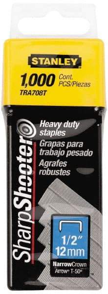 Stanley - 27/64" Wide Galvanized Steel Heavy Duty Power Crown Staples - 1/2" Leg Length - All Tool & Supply