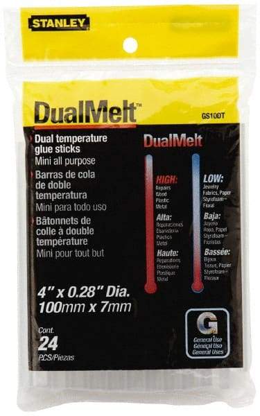 Stanley - 1/4" Diam, 4" Long, Opaque Hot Melt, Low Melt Glue Stick - GS Series - All Tool & Supply