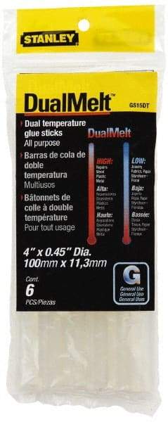 Stanley - 7/16" Diam, 4" Long, Opaque Hot Melt, Low Melt Glue Stick - GS Series - All Tool & Supply