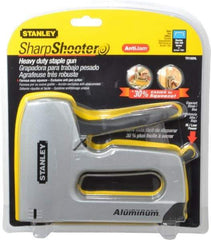 Stanley - Manual Staple Gun - 1/4, 5/16, 3/8, 1/2, 9/16" Staples, Yellow & Black, Aluminum - All Tool & Supply