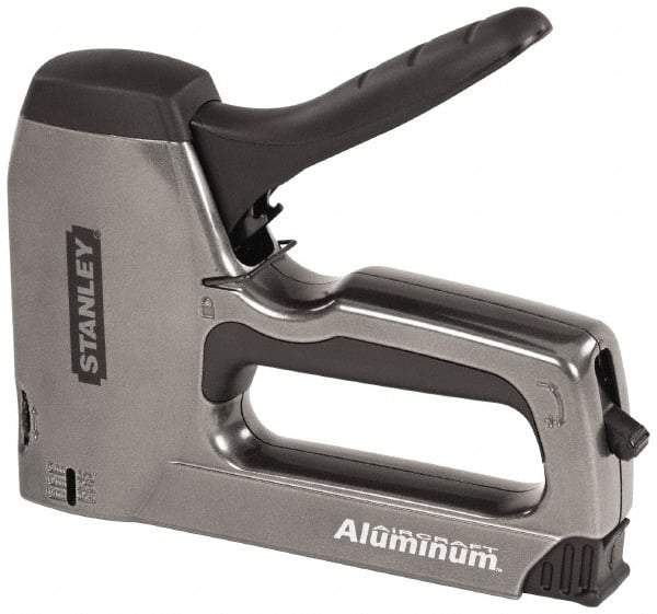 Stanley - Manual Brad Nailer/Staple Gun - 1/4, 5/16, 3/8, 1/2, 9/16, 1/2, 5/8, 9/16" Staples, Silver, Aluminum - All Tool & Supply