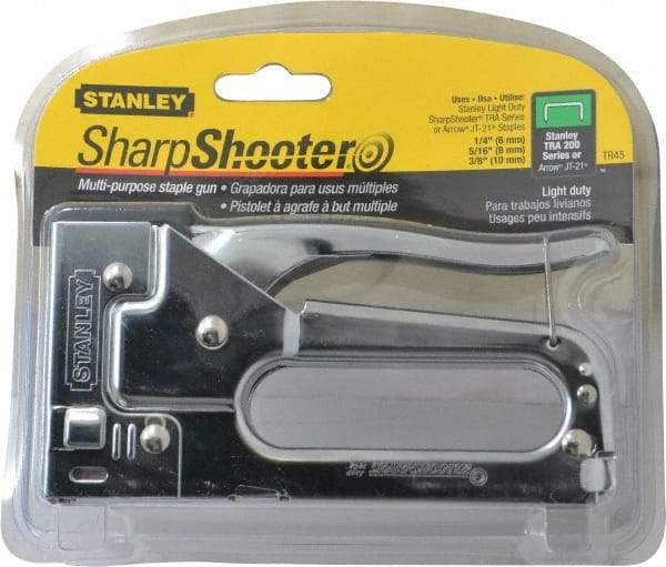 Stanley - Manual Staple Gun - 1/4, 5/16, 3/8" Staples, Chrome, Steel with Chrome Finish - All Tool & Supply