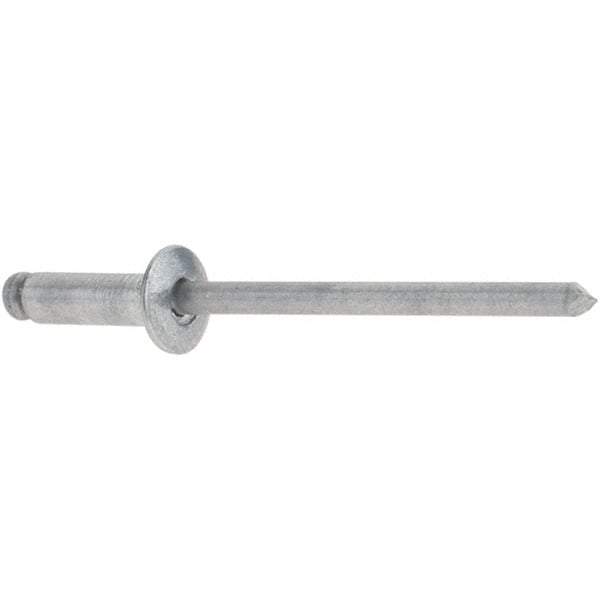 Stanley - Button Head Aluminum Color Coded Blind Rivet - Aluminum Mandrel, 0.188" to 1/4" Grip, 1/4" Head Diam, 0.125" to 0.133" Hole Diam, 0.4" Length Under Head, 1/8" Body Diam - All Tool & Supply