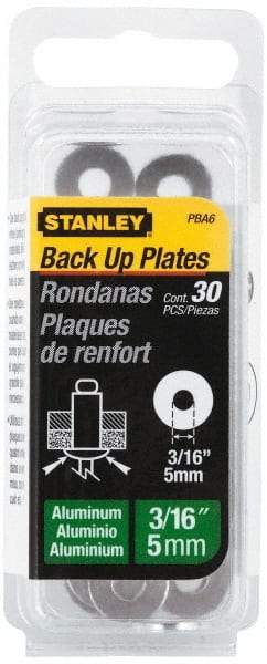 Stanley - Size 6, 1/2" Rivet Diam, Aluminum Round Blind Rivet Backup Washer - 1/16" Thick - All Tool & Supply