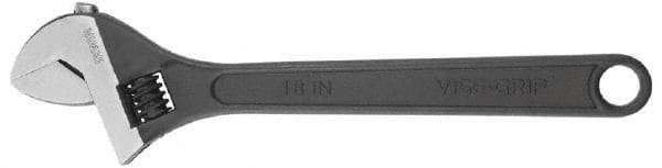 Irwin - 2-1/4" Jaw Capacity, 18" Standard Adjustable Wrench - Chrome Vanadium Steel, Chrome Finish - All Tool & Supply