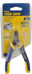 Irwin - 4-1/2" OAL, Diagonal Cutter - 1/2" Jaw Length x 7/64" Jaw Width, Oval Head, ProTouch Handle - All Tool & Supply