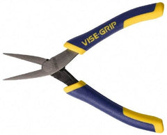 Irwin - 5-1/4" OAL, 1-1/4" Jaw Length x 9/16" Jaw Width, Pliers - Machined Jaw, Flat Nose Head, ProTouch Handles - All Tool & Supply