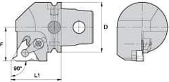 Kennametal - Insert Style LT 16EL, 60mm Head Length, Left Hand Cut, External Modular Threading Cutting Unit Head - System Size KM63, 43mm Center to Cutting Edge, Series LT Threading - All Tool & Supply