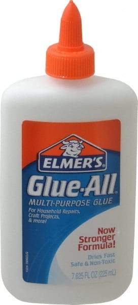 Elmer's - 7.61 oz Bottle White All Purpose Glue - 5 min Working Time, Bonds to Ceramic, Fabric, Leather, Paper & Wood - All Tool & Supply