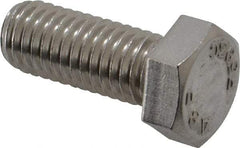 Value Collection - 1/2-13 UNC, 1-1/4" Length Under Head Hex Head Cap Screw - Fully Threaded, Grade 18-8 Stainless Steel, Uncoated, 3/4" Hex - All Tool & Supply