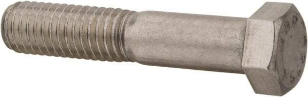 Value Collection - 7/16-14 UNC, 2" Length Under Head Hex Head Cap Screw - Partially Threaded, Grade 18-8 Stainless Steel, Uncoated, 5/8" Hex - All Tool & Supply