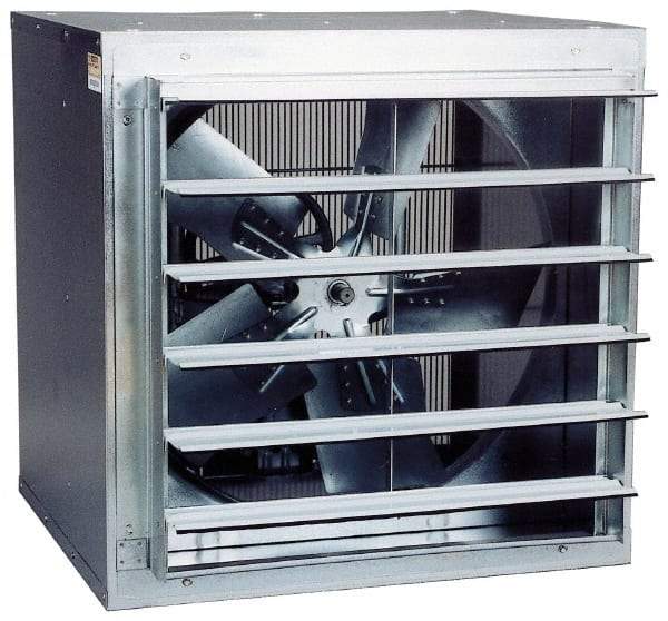 Fantech - 30" Blade, Belt Drive, 3/4 hp, 8,645 CFM, TEAO Exhaust Fan - 34-1/4" Opening Height x 34-1/4" Opening Width, 25-1/4" Deep, 115/230 Volt, 1 Speed, Single Phase - All Tool & Supply