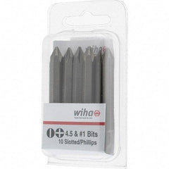 Wiha - 1/4" Drive, #1 Reversible Phillips/Slotted Screwdriver Bit - 2-3/8" OAL - All Tool & Supply