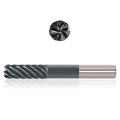 1/2″ Dia. × 1/2″ Shank × 7/8″ DOC × 6″ OAL, Sistral, 7 Flute, Variable Helix, Straight, External, Square, Solid End Mill - Exact Industrial Supply