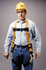 Miller - 400 Lb Capacity, Size Universal, Full Body Construction Safety Harness - Polyester, Side D-Ring, Mating Leg Strap, Mating Chest Strap, Yellow/Black - All Tool & Supply