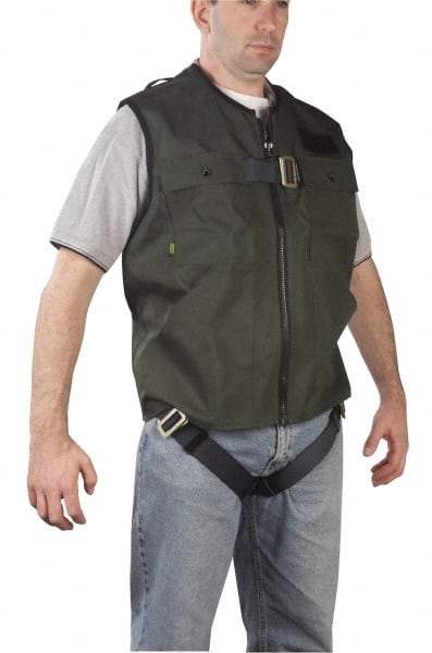 Gemtor - 350 Lb Capacity, Size XXL, Full Body Vest Safety Harness - Polyester, Quick Connect Leg Strap, Quick Connect Chest Strap, Green - All Tool & Supply