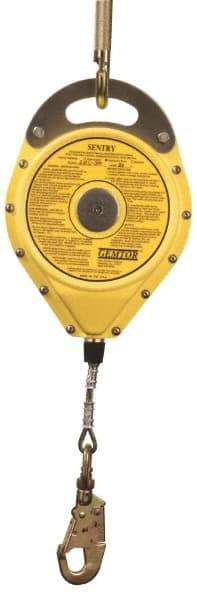 Gemtor - 100' Long, Stainless Steel Cable Self-Retracting Lifeline - 0.187" Diam, Swivel Locking Snap Hook Connector - All Tool & Supply