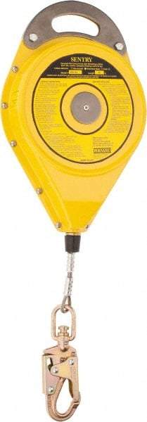 Gemtor - 50' Long, Stainless Steel Cable Self-Retracting Lifeline - 0.187" Diam, Swivel Locking Snap Hook Connector - All Tool & Supply