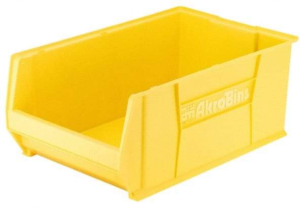 Akro-Mils - 200 Lb. Load Capacity, 20" Deep, Yellow Polymer Hopper Stacking Bin - 8" High x 12-3/8" Wide x 20" Long - All Tool & Supply