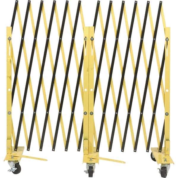 Illinois Engineered Products - 40" High Portable Barrier Gates - Galvanized Steel, Yellow/Black - All Tool & Supply