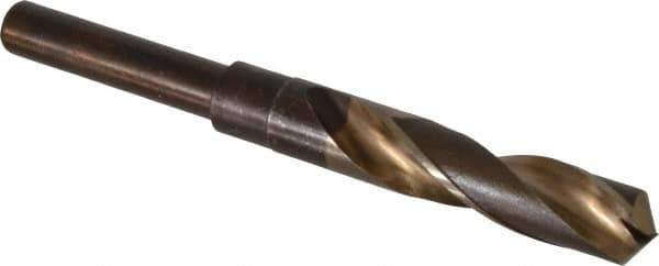 Hertel - 43/64" Drill, 118° Point, Cobalt Silver Deming & Reduced Shank Drill Bit - Oxide/Gold Finish, 6" OAL, Straight Shank, 3" Flute Length, Right Hand Cut, Standard Point, Spiral Flute, Regular Spiral - All Tool & Supply