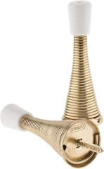 Stanley - 2-13/16" Projection Spring Door Stop - Wall Mount, Bright Brass Finish - All Tool & Supply