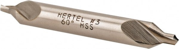 Hertel - #3 Plain Cut 60° Incl Angle High Speed Steel Combo Drill & Countersink - All Tool & Supply