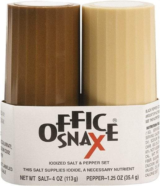 Office Snax - Salt and Pepper Shaker Set - 4 Ounce Salt and 1.5 Ounce Pepper - All Tool & Supply