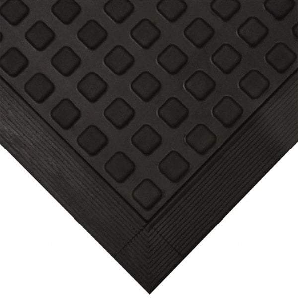 Wearwell - 5' Long x 2' Wide x 5/8" Thick, Anti-Fatigue Modular Matting Ramp Edge - Male, 1 Interlocking Side, Black, For Dry Areas, Series 502 - All Tool & Supply