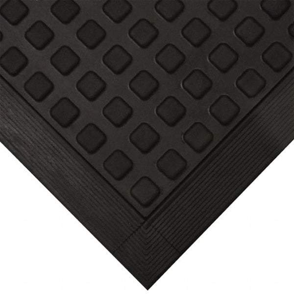 Wearwell - 5' Long x 3' Wide x 5/8" Thick, Anti-Fatigue Modular Matting Ramp Edge - Female, 1 Interlocking Side, Black, For Dry Areas, Series 502 - All Tool & Supply