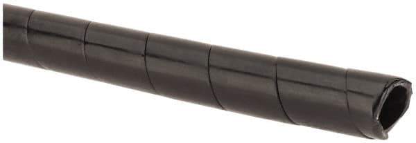 Made in USA - 0.271" ID, Black MDPE Wire & Hose Harness Cable Sleeve - 100' Coil Length, Medium Density, 5/16 to 3" Bundle Diam, 3/8" Hose Capacity, 55 Shore D - All Tool & Supply