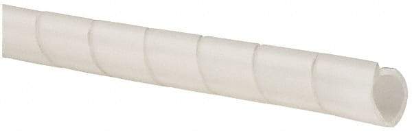 Made in USA - 0.396" ID, Natural (Color) HDPE Wire & Hose Harness Cable Sleeve - 100' Coil Length, High Density, 3/8 to 4" Bundle Diam, 1/2" Hose Capacity, 65 Shore D - All Tool & Supply