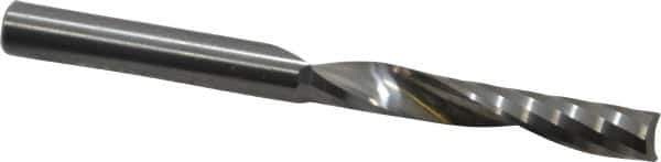 Onsrud - 1/4" Cutting Diam x 1-1/2" Length of Cut, 1 Flute, Upcut Spiral Router Bit - Uncoated, Right Hand Cut, Solid Carbide, 3" OAL x 1/4" Shank Diam, Single Edge, 21° Helix Angle - All Tool & Supply