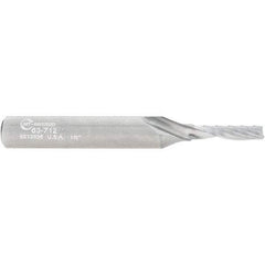 Onsrud - 1/8" Cutting Diam x 1/2" Length of Cut, 1 Flute, Upcut Spiral Router Bit - Uncoated, Right Hand Cut, Solid Carbide, 2" OAL x 1/4" Shank Diam, Single Edge, 21° Helix Angle - All Tool & Supply